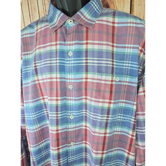 Tommy Bahama Mens Plaid Button-Up Shirt XLT - Picture 3 of 7